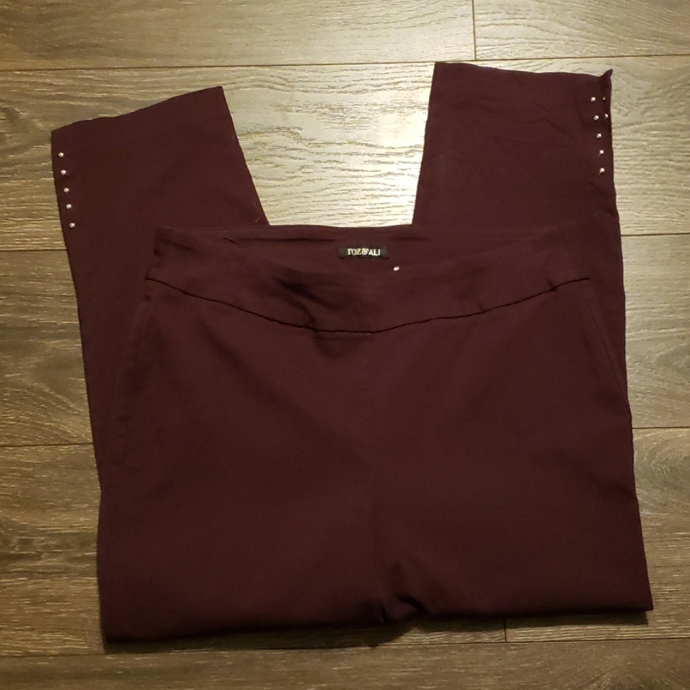 NWOT Roz & Ali Maroon studded pants